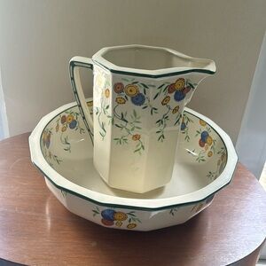 Royal Doulton Rare Royal Doulton Rossetti Wash Basin and Pitcher